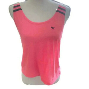 PINK Victoria Secret Hot Pink stripe Tank Sz L/G
